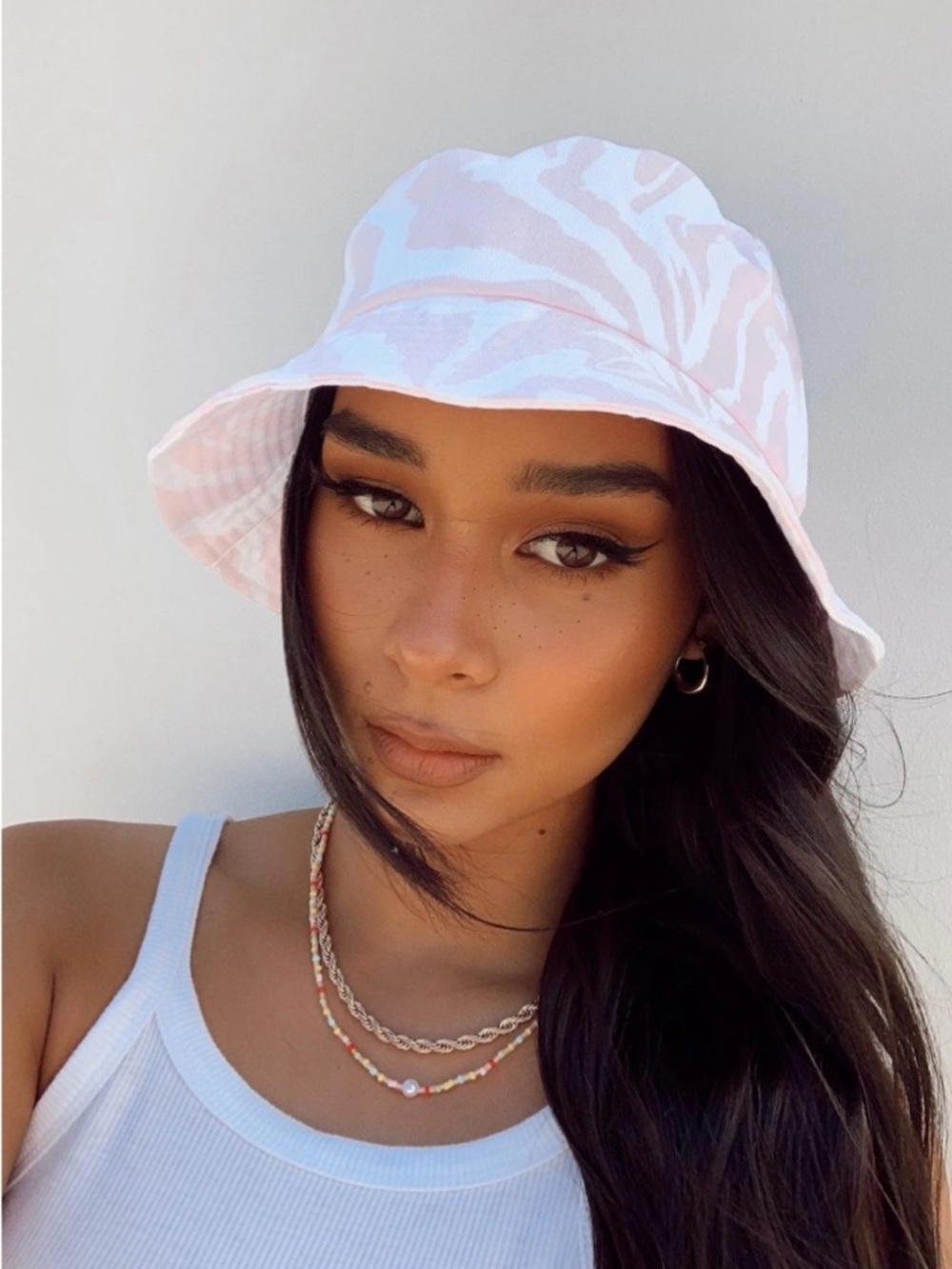 Pink Zebra-Print Bucket Hat - Women's Summer Accessory